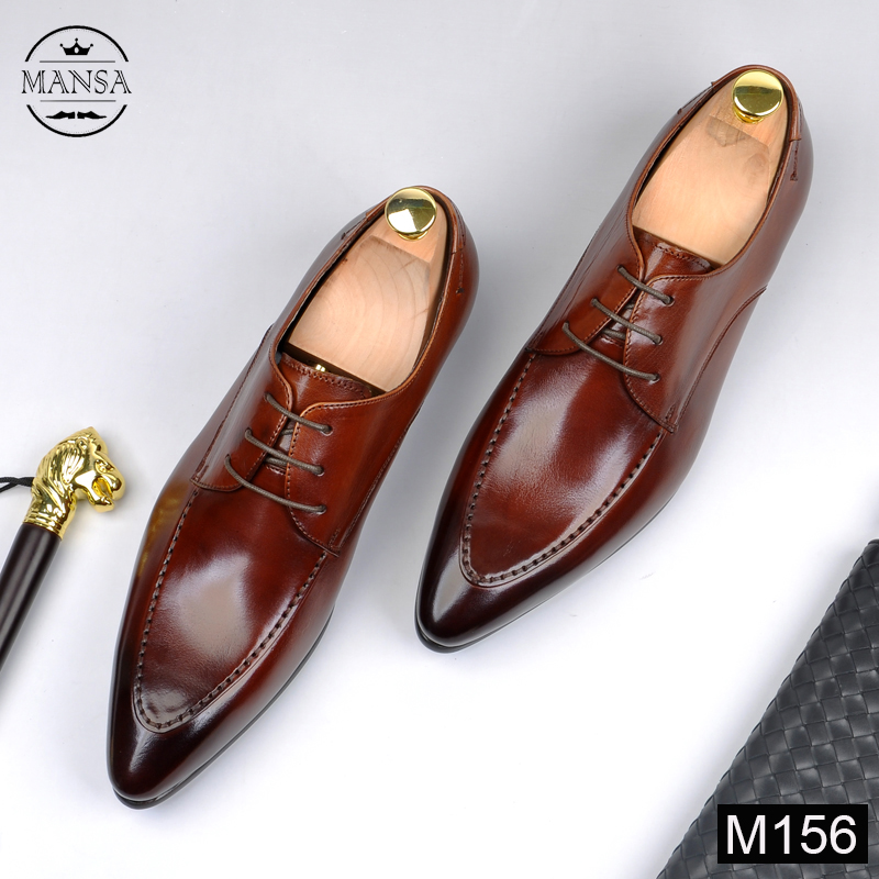 Giày tây công sở cao cấp màu nâu đỏ M156
