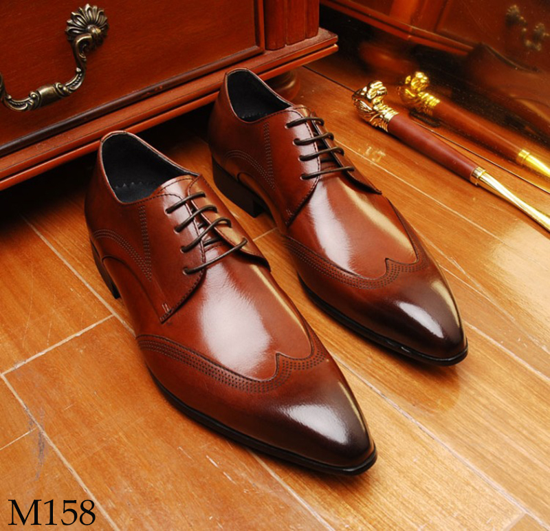Giày tây nam da bò buộc dây cao cấp M158