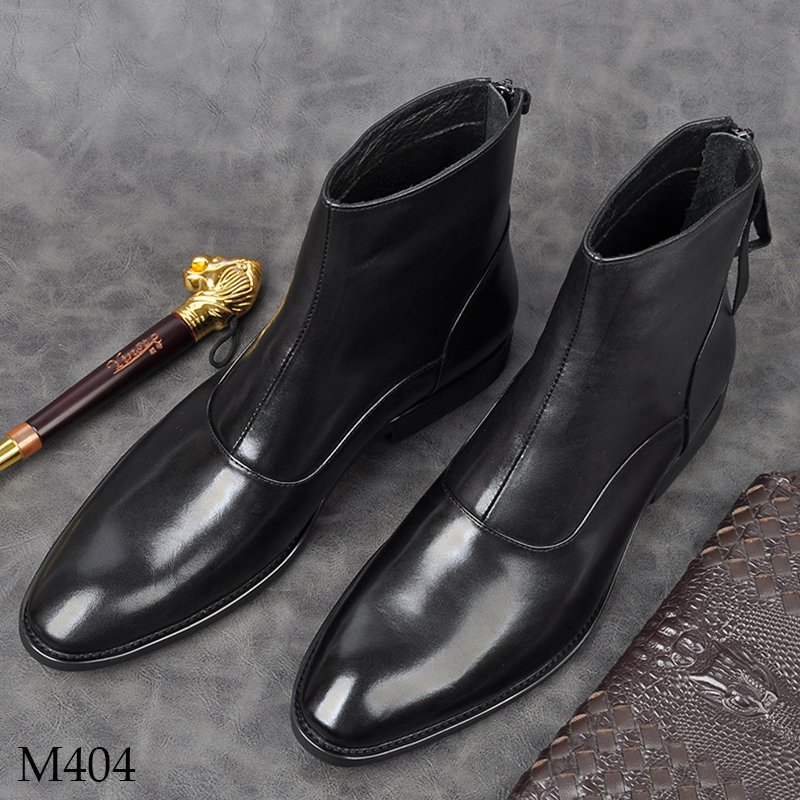 Giày nam cao cổ zip boots da bò nhập khẩu M404