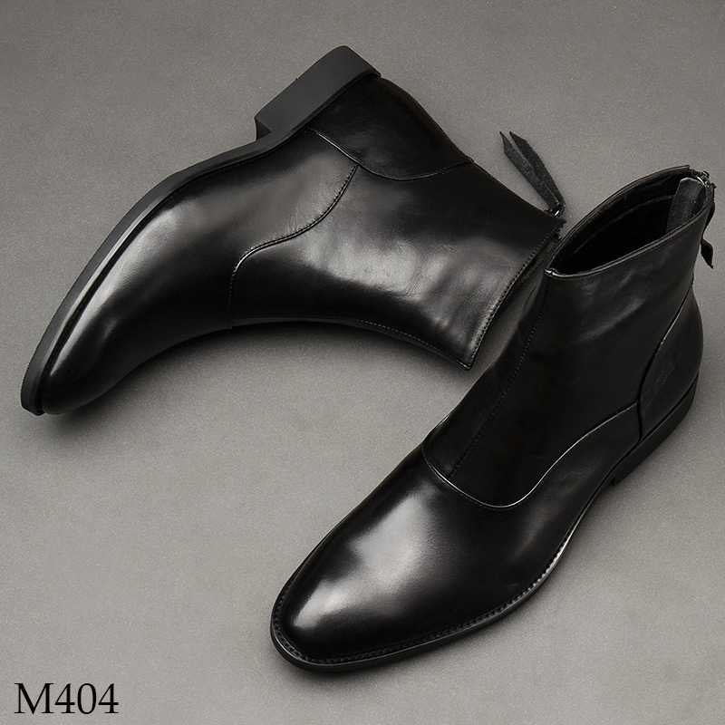 Giày nam cao cổ zip boots da bò nhập khẩu M404
