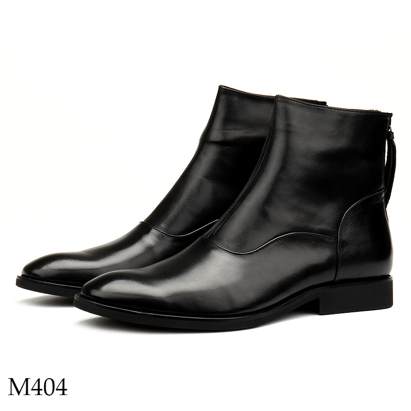 Giày nam cao cổ zip boots da bò nhập khẩu M404