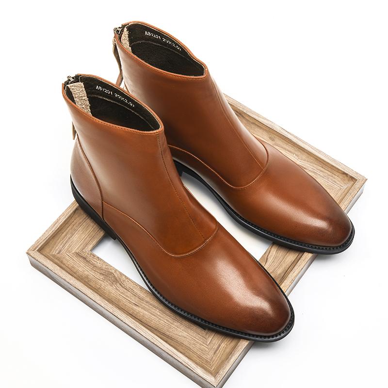 Giày Chelsea Boots công sở nam cao cấp màu vàng bò M404