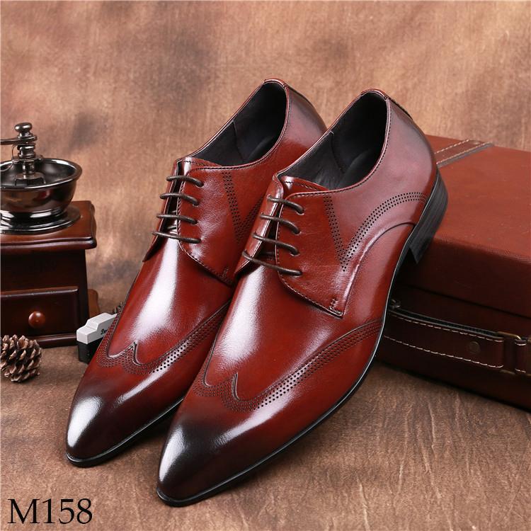 Giày tây nam da bò buộc dây cao cấp M158